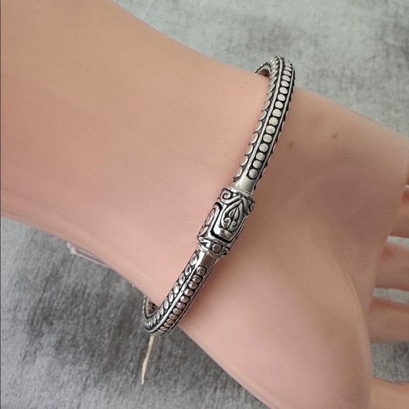 Annika Witt Bali Sterling Silver 925 Blue Topaz Open Cuff Filigree ID Bracelet - Picture 4 of 12